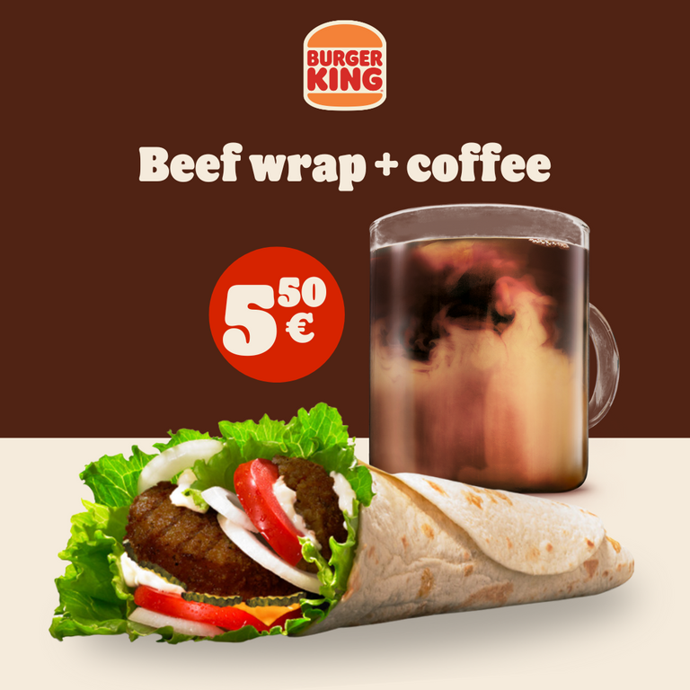 Beef wrap and coffee campaign image