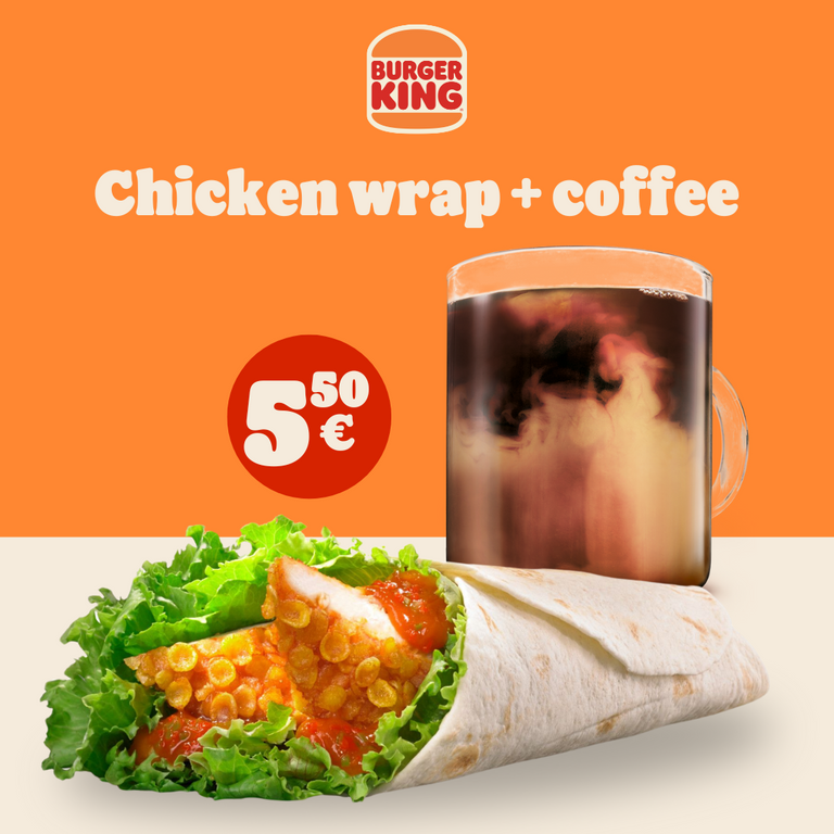 Chicken wrap and coffee campaign image