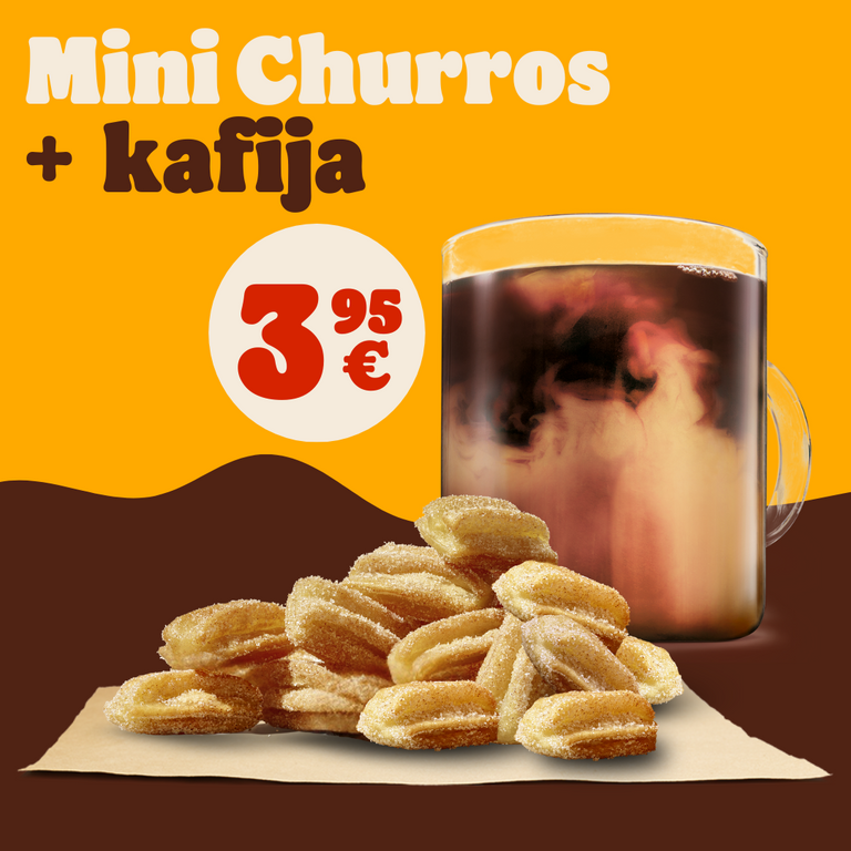 Mini churros un kafija
